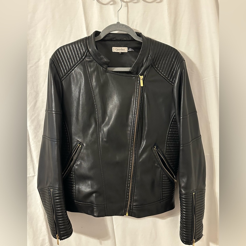 Calvin Klein Moto Dark Leather Jacket